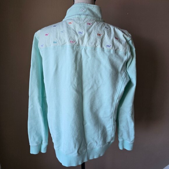 Vineyard Vines Teal Quarter Zip Sweater Size Large - Picture 4 of 6